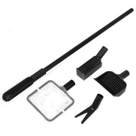Handle Fish Fork - Aquarium Cleaning Sets Fish Net Gravel Rake Plant Fork Sponge Handle 5 in 1