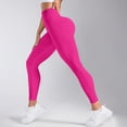 thumbnail image 4 of Duoif Women's High Waisted Yoga Pants Slim Fit Quick Drying Leggings Hip Lifting Texture Fitness Pants Womens Bottoms Hot Pink L, 4 of 7