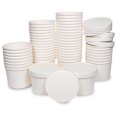 [250 Sets White Paper Food Containers With Vented Lids, To Go Hot Soup