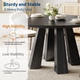 thumbnail image 4 of QinaQin 47-Inch Round Dining Table Seats 4-6 People. It Features a Farmhouse-Style Wooden Kitchen Table with Four Sturdy Legs. Grey Round Design Is Suitable for Both Dining and Living Rooms, 4 of 7
