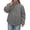 Grey, variant on Womens Stand Collar Asymmetric Button Polyester Wool Blend Cropped Coat Dual Side Patch Pockets Opaque Five Color Durable Easy Care Oversized Loose Winter Outerwear 1 Count S-L True To Size