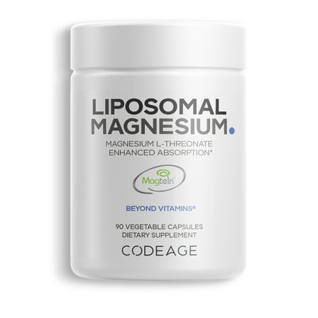 Codeage Liposomal Magnesium L-Threonate Supplement, Magtein Magnesium Threonate Capsules, 90 ct