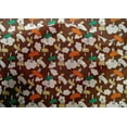 thumbnail image 4 of oneOone Cotton Silk Brown Fabric Cloud & Bird Cartoon Dress Material Fabric Print Fabric By The Yard 42 Inch Wide, 4 of 4