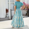 thumbnail image 5 of Summer Dresses for Women Sale Fashion Neck Casual Print Short Sleeve Party Long Dress, 5 of 5