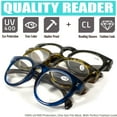 thumbnail image 4 of 4 Pairs Reading Glasses for Men Women Round Horn Oversize Blocking Power Oval Reader Eyeglasses 3.50, 4 of 5