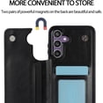 thumbnail image 5 of Design for Galaxy S24 5G Case with Credit Card Holder Slot PU Leather Wallet Phone Cases Stand Kickstand Durable Shockproof Protective Cover for Samsung S 24 Women Men 6.1 inch Black, 5 of 13