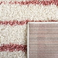 thumbnail image 6 of SAFAVIEH Venus Sophie Striped Shag Area Rug, Ivory/Pink, 5'3" x 7'6", 6 of 8