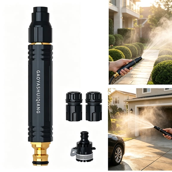Rustproof Heavy Duty Garden Hose Sprayer Nozzle, High Pressure Turbo Jet Sweeper with Leak-Proof Seal, Ideal for Car Washing, Patio, Driveway & Garden Cleaning