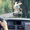thumbnail image 4 of Bunny Christmas Ornaments Christmas Tree Ornaments Little Rabbit Pattern 2D Flat Acrylic Decorative Pendant Interior Rearview Mirror Hanging Ornament, 4 of 8