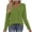 Green, variant on Xaqiouau Women's V-Neck Long Sleeve T-Shirt Solid Color Relaxed Fit Basic Top Stretch Casual Base Layer Shirt Spring Fall Everyday Wear Versatile Staple Yellow XL