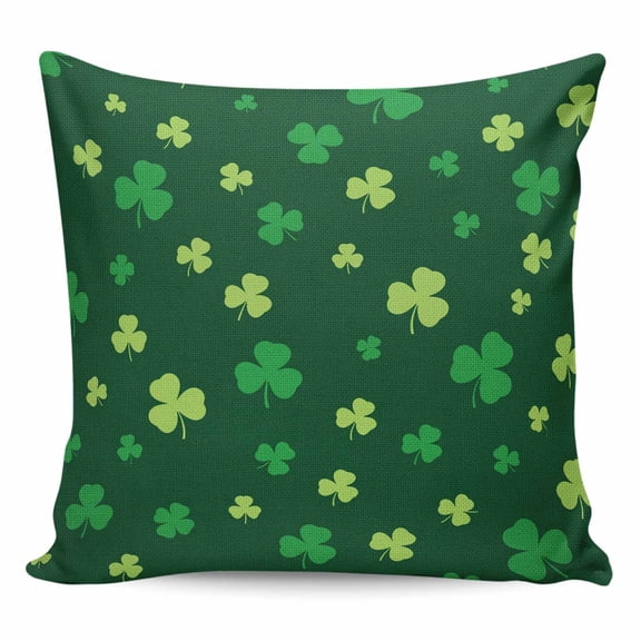 Happy St. Patrick's Day Pillow Covers 20x20 Inch Decorative Throw Pillow Cover, Spring Shamrocks Grass Watercolor Sofa Pillowcases Accent Cushion Case Home Decor Bedroom Living Room