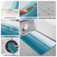 thumbnail image 6 of Turquoise White Ombre Bath Mat 3 Piece Bathroom Rug Set, Modern Country Abstract Stripes Non Slip Bath Rug Contour Mat and Toilet Lid Cover, Absorbent Shower Mats Soft Bath Rugs and Mats Sets, 6 of 8