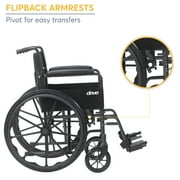 Drive Medical Silver Sport 1 Wheelchair with Full Arms and Swing away Removable Footrest