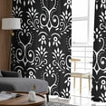 thumbnail image 5 of Black Spring Floral Sheer Curtains 63 Inch Length 2 Panels Set, Semi Transparent Voile Rod Pocket Curtains for Living Dining Room Bedroom Drapes Modern Abstract Art Farmhouse, 5 of 8