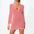 thumbnail image 2 of Vestido de playa de manga larga con detalle de anillos para mujer - Diseño con lazo en la espalda - Prenda sexy para el verano - Tejido transpirable, 2 of 4