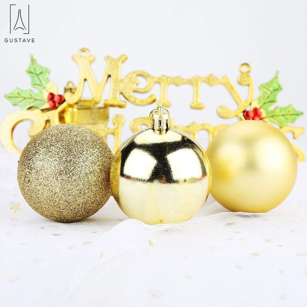 Gustave Baubles Hanging Glitter Multi-color Plastic Christmas Ball Ornaments, 24 Count (1.18")