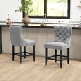 thumbnail image 2 of HOMCOM Upholstered Bar Stools Set of 2, Counter Height Wingback Barstools, 2 of 10