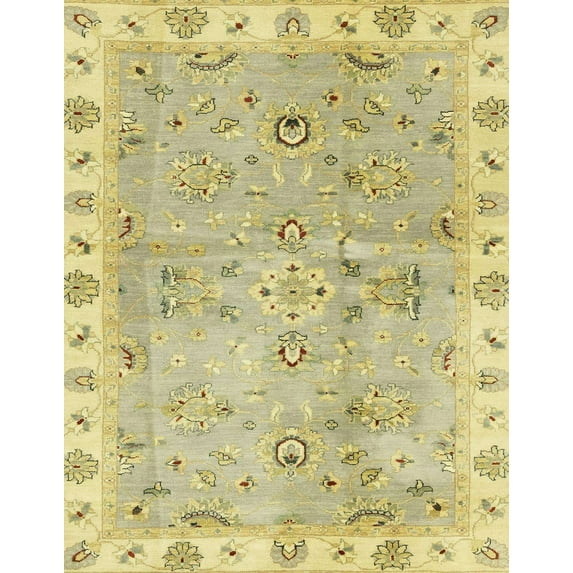 Ahgly Company Machine Washable Indoor Rectangle Abstract Brass Green Area Rugs, 6' x 9'