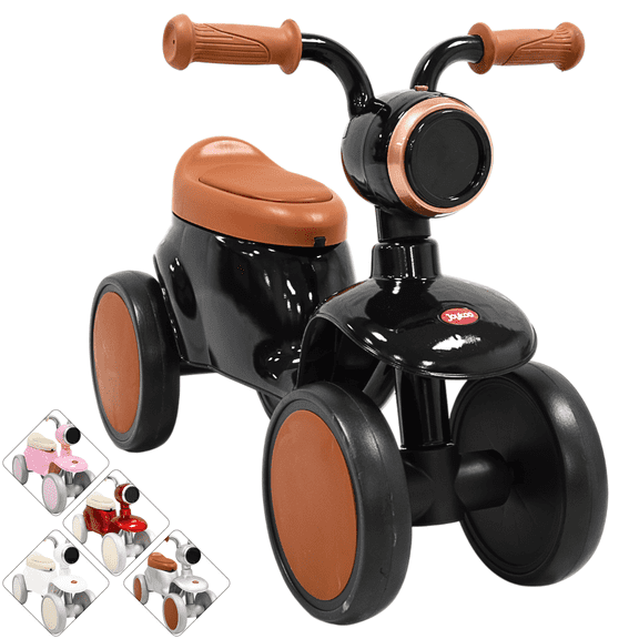 Montable Correpasillos para Niños con Luz y Sonido Coche Musical Apto a Partir de 1 año y Soporta hasta 16 kg - Negro