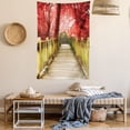 thumbnail image 2 of Autumn Tapestry, Trees with Warm Colored Leaves and a Rustic Wooden Walkway Fall Season, Wall Hanging for Bedroom Living Room Dorm Decor, 60W X 80L Inches, Vermilion and Pale Brown, by Ambesonne, 2 of 5
