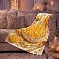 thumbnail image 6 of Mac Cheese Still Life, Playful Food Art Scene, Warm Flannel Blanket for Kitchen and Dining Room with Detailed Artwork, Food Lovers Birthday Gift, Playful Home Decor, 6 of 9