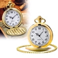thumbnail image 2 of Classic Smooth Quartz Pocket Watch Arabic Numerals Scale Mens Womens Watch With Chain Christmas Graduation Birthday Fathers Day, 2 of 9