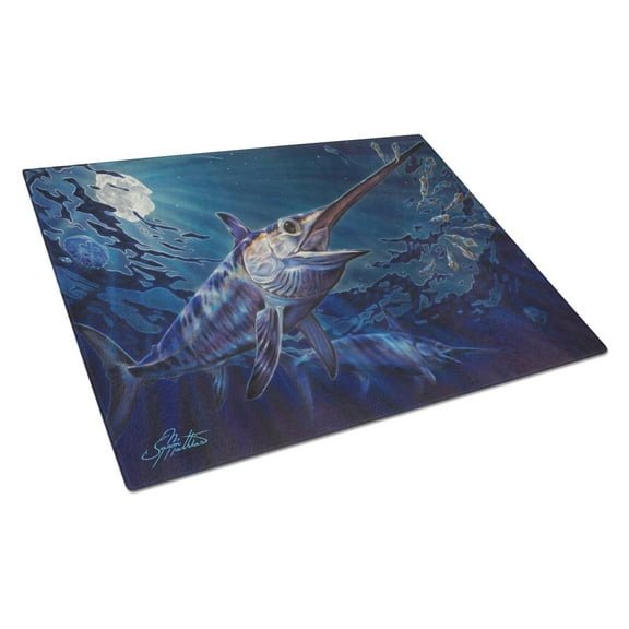 Carolines Treasures JMA2006LCB Prince Of Darkness Swordfish Glass Cutting Board Large, 12H x 16W, multicolor
