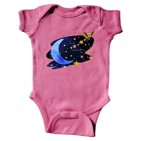 

Inktastic Owl Decorating the Night with Moon and Stars Gift Baby Boy or Baby Girl Bodysuit