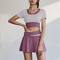 thumbnail image 2 of WRKEKC Two Piece Sets for Women Anti Exposure Sports Skirt Set Yoga Training Fitness Set for Workout and Exercise, 2 of 6