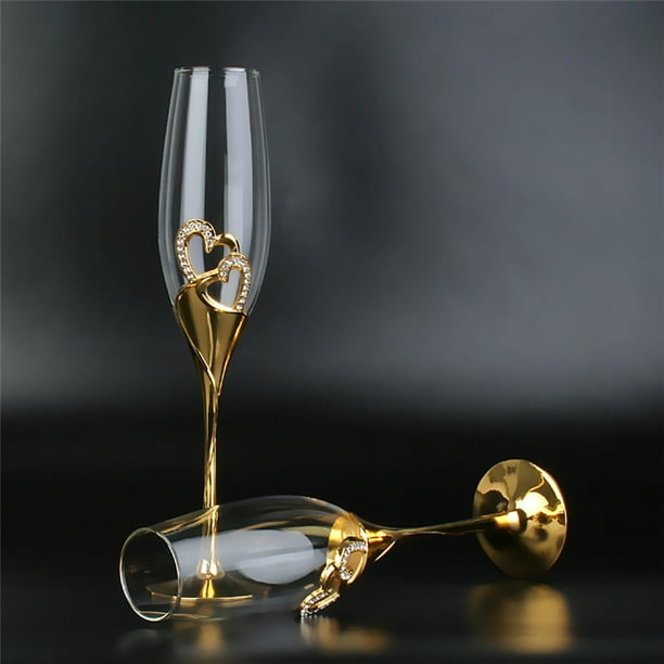 Champagne Flute Tumbler / Rose Gold and Diamond White Stainless Steel - The  White Invite