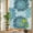 Turquoise, Mint, White, variant on Window Privacy Film for Home Office Static Cling, Blue Sunflowers Decorative Stained Glass Window Film for Large Sliding Door/Floor-to-Ceiling Windows Flowers Modern Abstract Art 29.5 x 118 Inches