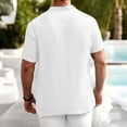 thumbnail image 6 of Mens T-Shirts Sevevn Men's Summer Casual Henley Shirts Lightweight Short Sleeve Textured Tops White S, 6 of 9