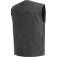 thumbnail image 2 of First Mfg Co - Badlands - Men's Motorcycle Biker Riding Black Leather Vest - 4X Large, 2 of 5