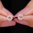 thumbnail image 6 of Rosec Jewels Round Morganite Solitaire Stud Earrings with Diamond (1.25 CT, AAA Grade), 10K White Gold, 6 of 8