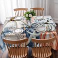 thumbnail image 3 of Pumpkin Coastal Table Cloth Waterproof Tablecloths, Blue Thanksgiving Starfish Shell Fall Tablecloth Dining Table Cover for Kitchen Party Tabletop Outdoor, Rectangle Tablecloth 60x102 Inch, 3 of 9