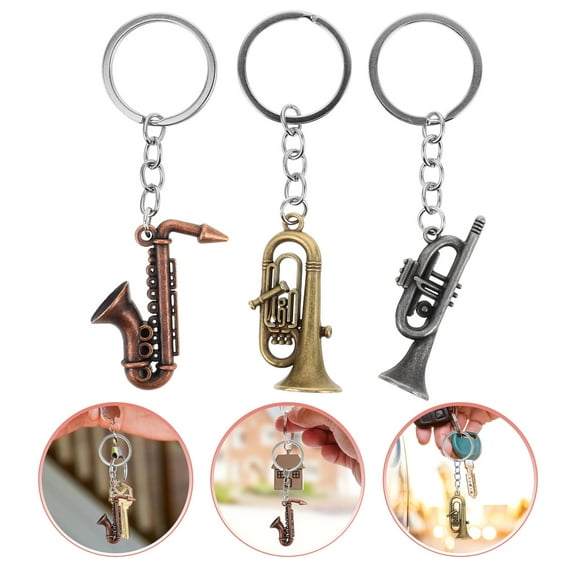 GOOHOCHY Vintage saxophone Metal Keychain for Musicians and Music Lovers with Durable Finish Assorted Color