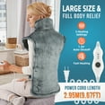 thumbnail image 3 of Large Weighted Heating Pad for Neck and Shoulders,40"x24" Electric Heated Neck Shoulder Wrap - 3 Heat Settings,Auto-off with Countdown-(Gray), 3 of 11