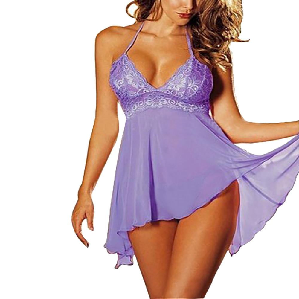 Snorda Sexy Lingerie for Women, 2 Pcs Set Women's Lingerie Lace Dress  Underwear Temptation Plus Size Lace Braces Sleepwear M-5XL