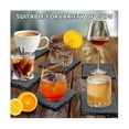 thumbnail image 4 of 12pcs Coasters Bulk 4 Inch Square Black Stone Coaster Handmade Drink Bar Coasters with Shelves, 4 of 5