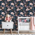thumbnail image 6 of Peel and Stick Wallpaper Botanical Floral Pink Yellow Self Adhesive Removable Renter Friendly Contact Paper for Bedroom 24in x 118in, 6 of 8