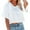 White, variant on Dellytop Women Half Sleeve Drop Shoulder V Neck Basic Crop Tops