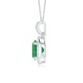 thumbnail image 2 of ANGARA Natural Round Emerald Dangle Pendant with Diamond Halo in 14K White Gold for Women (Size-6mm) | May Birthstone, Birthday, Anniversary, Jewelry Gift for Women | Natural Emerald Necklace, 2 of 8