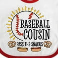 thumbnail image 4 of Inktastic Baseball Cousin Pass the Snacks Boys or Girls Baby Bib, 4 of 4