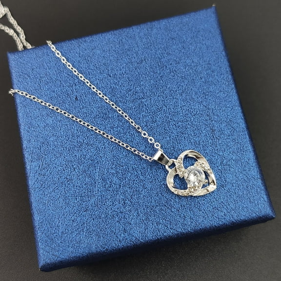 PONPRNGY Love Heart Birthstone Necklaces for Women, Birthday Gift for Girlfriend, Anniversary Jewelry Gift for Wife Her, Alloy Women Pendant Necklace, Mother's Day Valentine's Day Gift