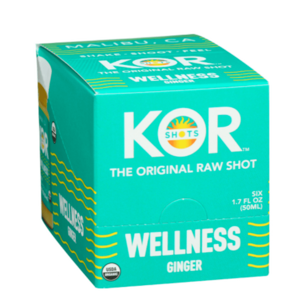 KOR Shots Wellness Ginger Lemon & Cayenne Pepper Shot, 1.7 Fl Oz, 6