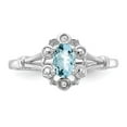 thumbnail image 5 of Sterling Silver Rhodium-plated Aquamarine & Diamond Ring, 5 of 6