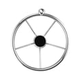 thumbnail image 2 of Kenally Espejo de volante de barco de acero inoxidable pulido eje de 3/4 pulgadas 5 radios 25 grados 342mm Hardware de Kayak con tapa central Bombillas para automóviles Kenally VI001888-00, 2 of 6