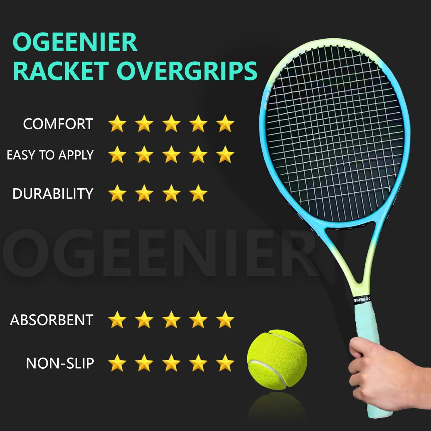 Tennis Racket Grip Tape, 3/6/12 Pack, Absorbent and Anti-Slip Tennis Overgrip, Precut Soft Pickleball Paddle/Badminton Wrap Grips Tape