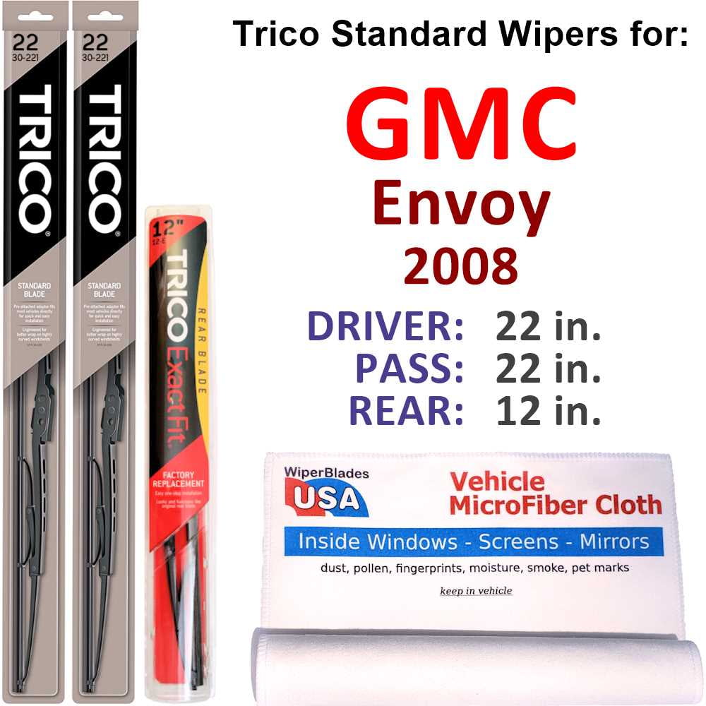 2008 GMC Envoy Wiper Blades (Set of 3) w/Rear Wiper