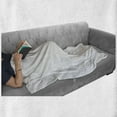 thumbnail image 6 of Neutral Color Soft Flannel Fleece Blanket, Barely Visible Diagonal Squares Rhombus Details Modern Graphic, Cozy Plush for Indoor and Outdoor Use, 50" x 60", Pale Eggshell and White, by Ambesonne, 6 of 6